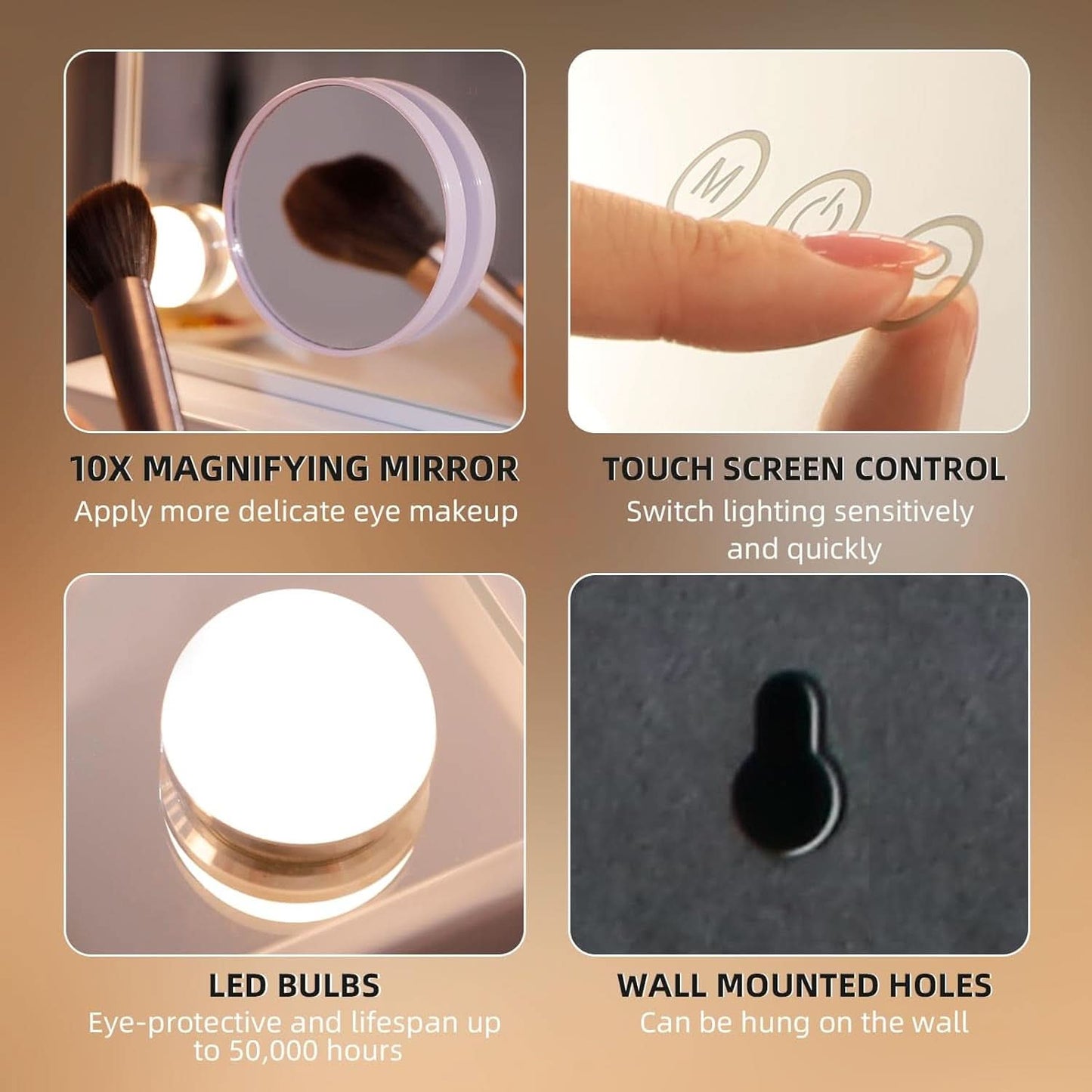 Vanity Mirror With Lights 22.8 By 18 Inch Three Color Modes