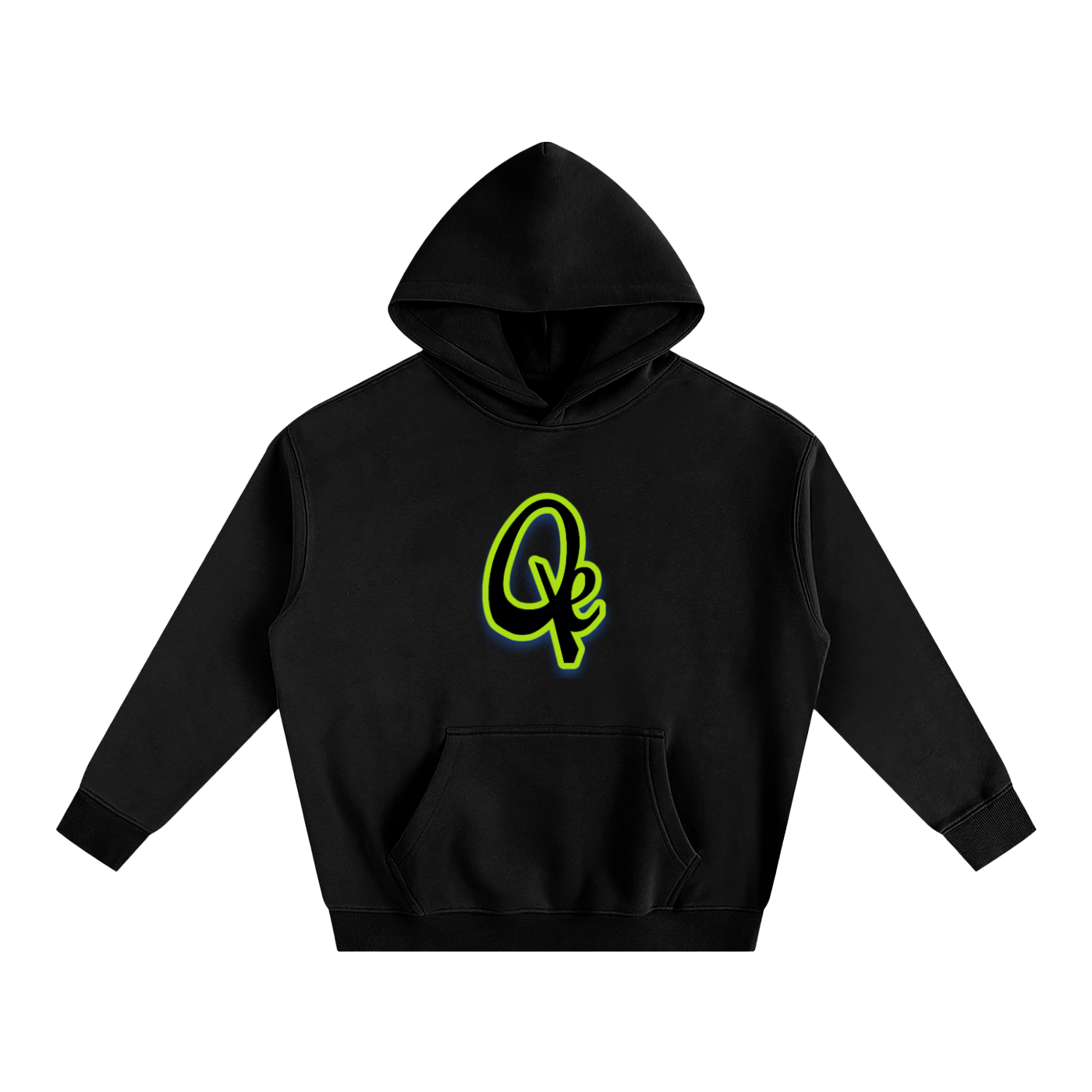 QE Neon Oversize Fleeced Hoodie