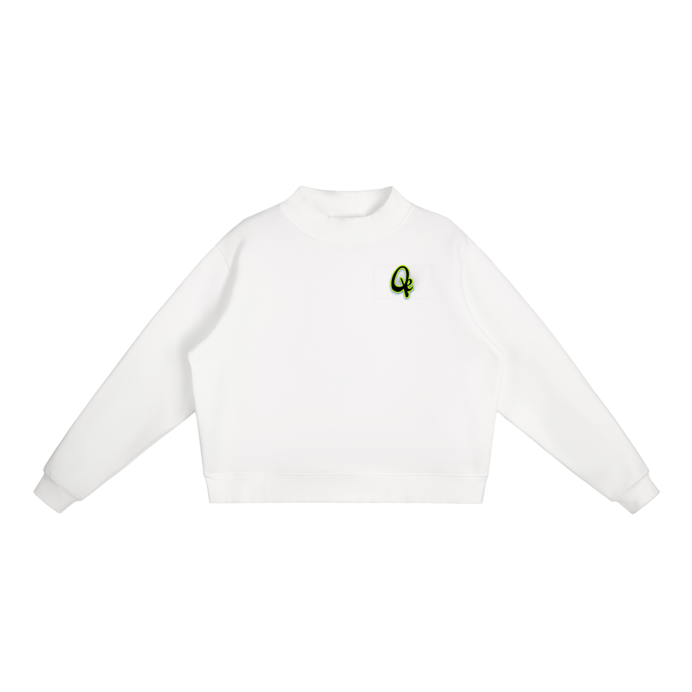 QE Essential Fleece Mock-Neck Crew Sweatshirt