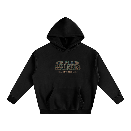 QE Plaid Walkers Oversize Fleeced Hoodie