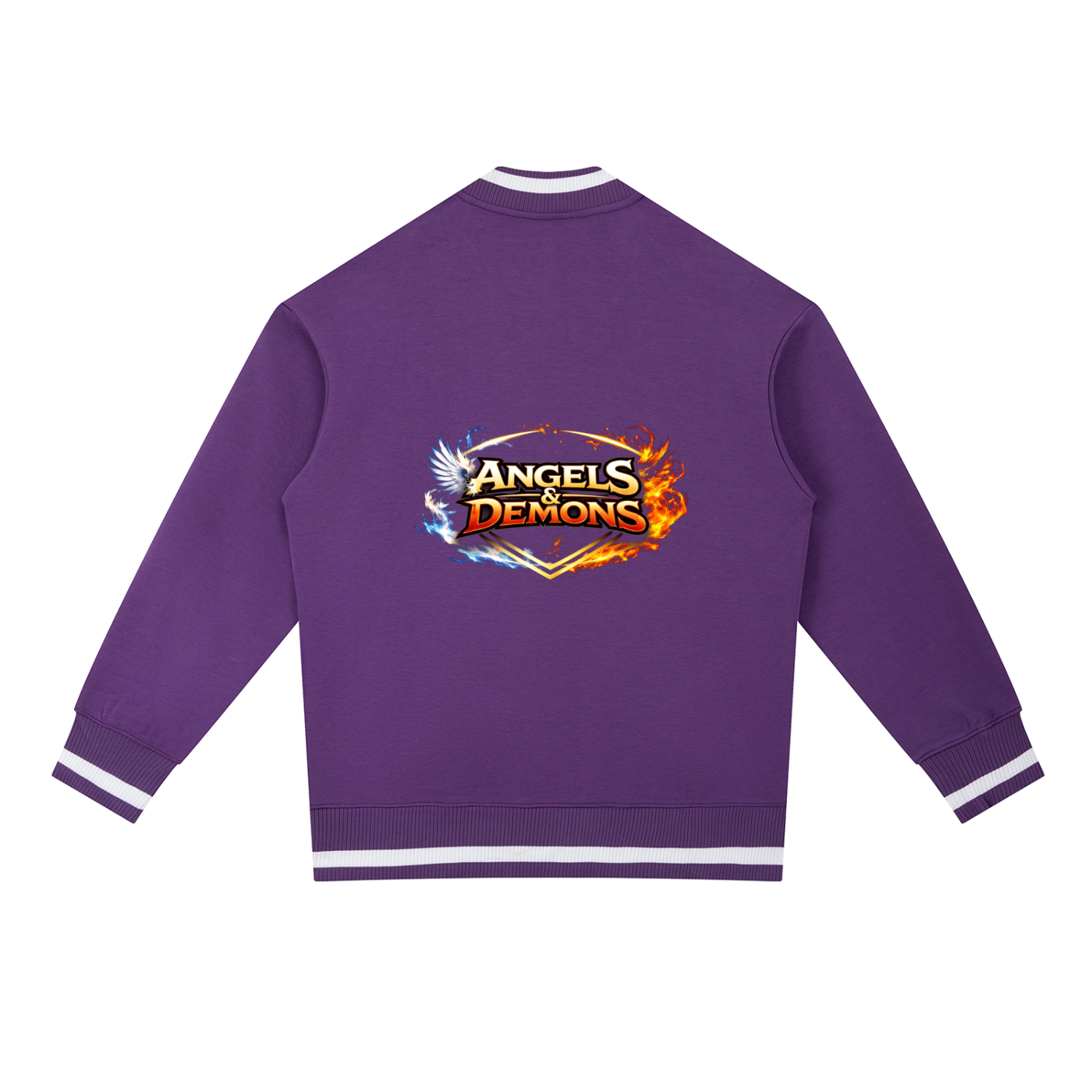 QE Angels & Demons Contrast Piping Zip Bomber Jacket