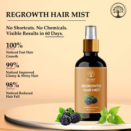 Ivory Natural Hair Mist For Long Hair For Growth Of Hair, Strengthen Follicles, And Restore Shine