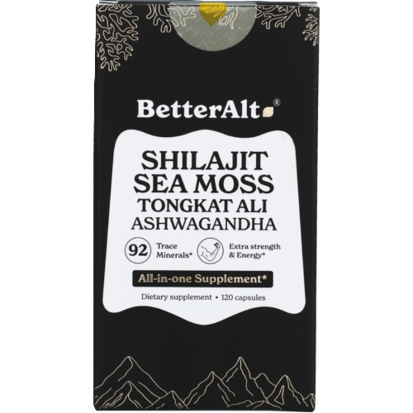BetterAlt Shilajit Sea Moss – 120 Capsules (60 Servings)