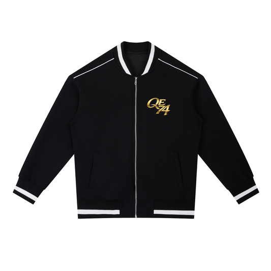 QE 74 Contrast Piping Zip Bomber Jacket