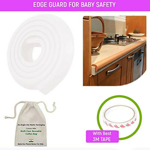Safe-O-Kid Unique High Density L-Shaped 2 Mtr Long 4 Medium Edge Guards With 16 Corner Cushions
