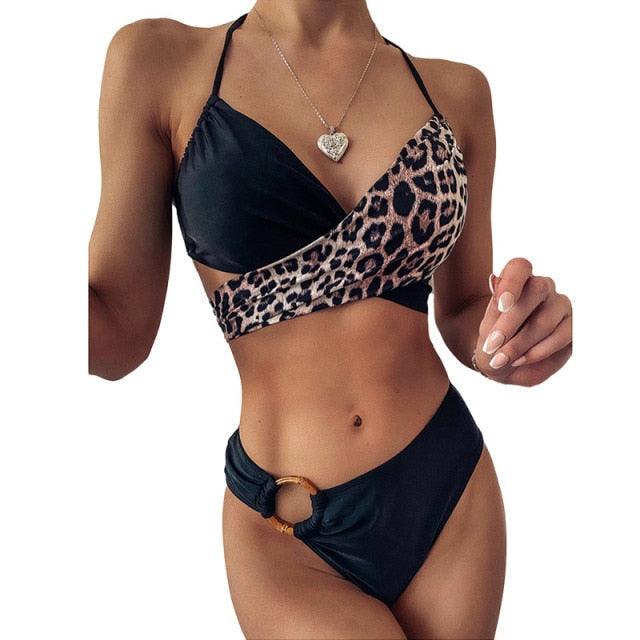 Bikini Women Push High Waist High Cut Swimsuit