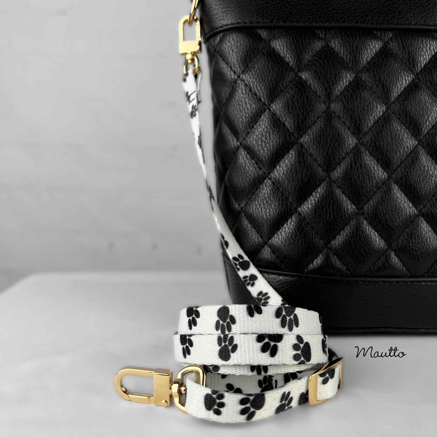 Bag Strap for Toy Dog, Purse Dog, Teacup Dog, Pocket Pup - Paw Print Design for Handbag - Adjustable Shoulder to Crossbody