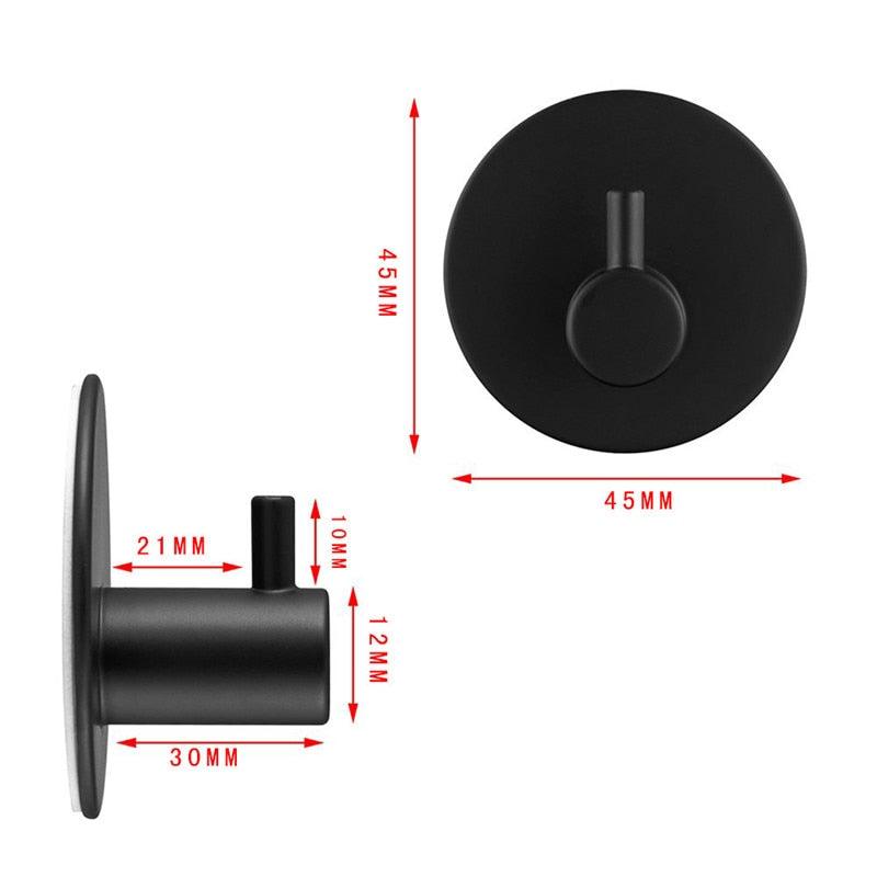 Black Robe Hook Wall Hook Towel Hook for Bathroom Stainless Steel Coat Hook Rustproof Hook Hanger for Kitchen Hardware Stainless Steel Hooks Waterproof and Oilproof Bathroom Kitchen Self Adhesive Hooks for Hanging Coat Hat Towel