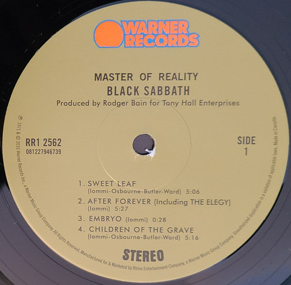 Master Of Reality (VINYL) | Mint (M) Mint (M)