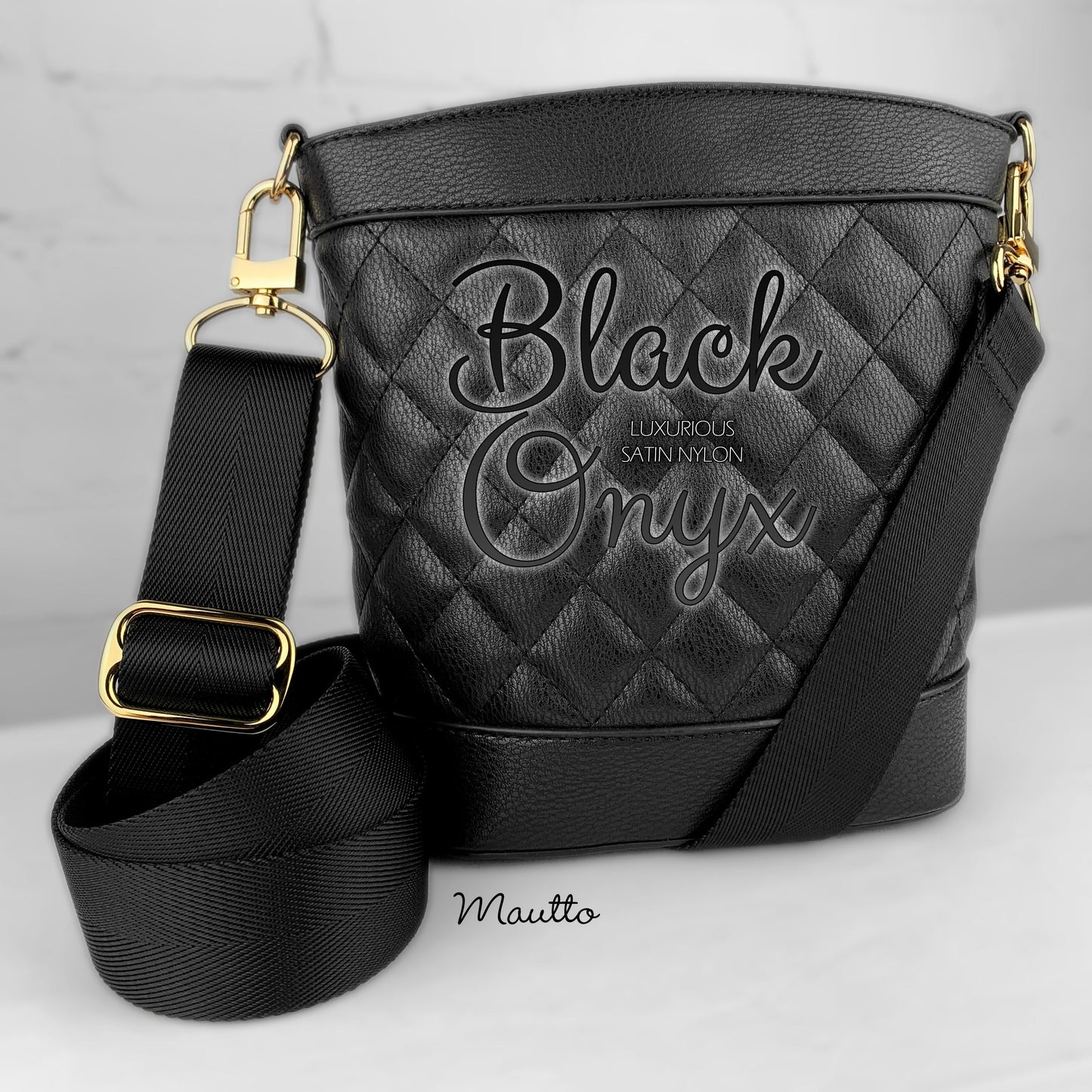 Luxurious Satin Nylon Strap - Wide/Comfy Shoulder to Crossbody Length - Adjustable (34-55 inches) - Gold-tone & Antique Gold Connector Options