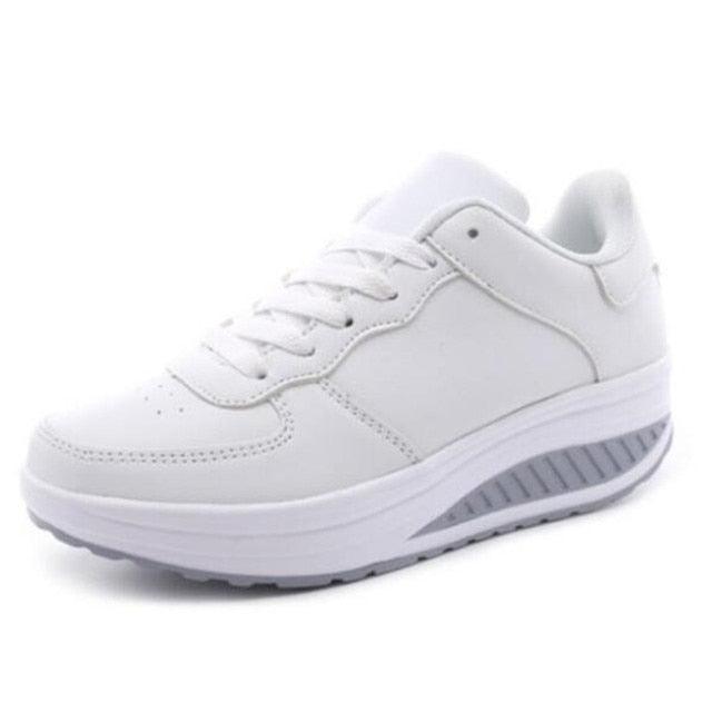 Black Breathable Waterproof Leather Casual Sports Flat Low Top Comfortable Women's Sneakers