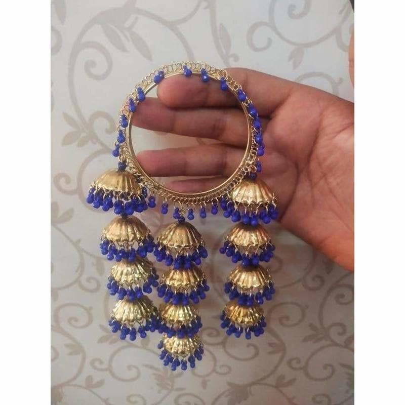 MS Fashion India Stylish And Trendy Latkan Blue Pearls Bangles