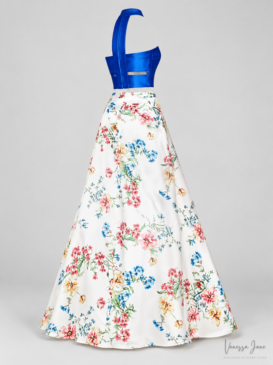 City Studios Juniors 2-Pc. Satin & Floral-Print Gown