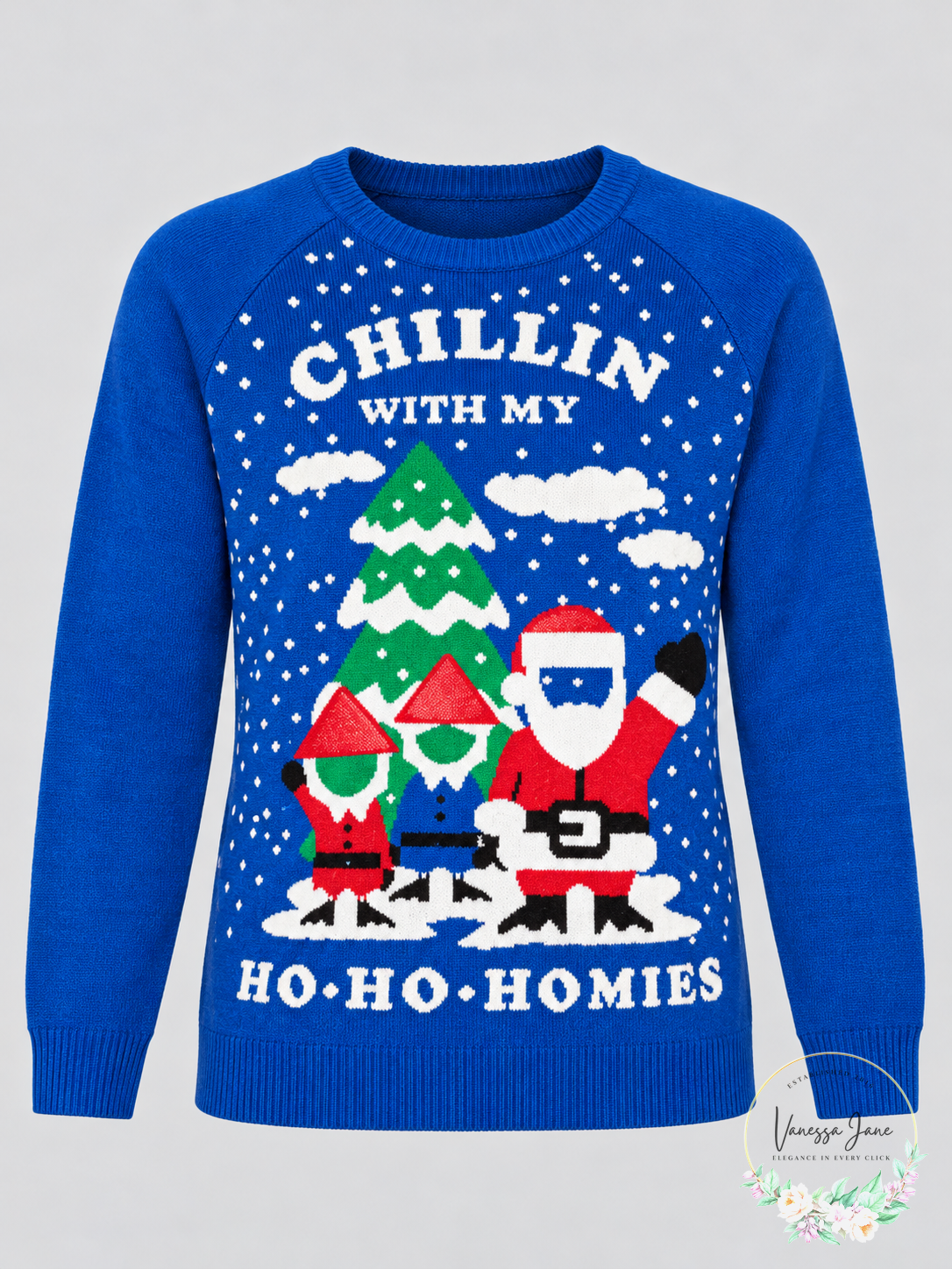 Hybrid Apparel Womens Ho Homies Selfie Holiday Sweater