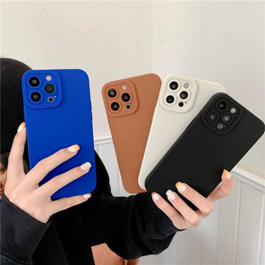Bright Colors Soft Silicone Phone Case For iPhone 11 Pro Max X XR XS Max 7 8 6S Plus Mini Camera Protection Back Cover Silicone Camera Protection Case Soft Scratch-Resistant Case For Iphone