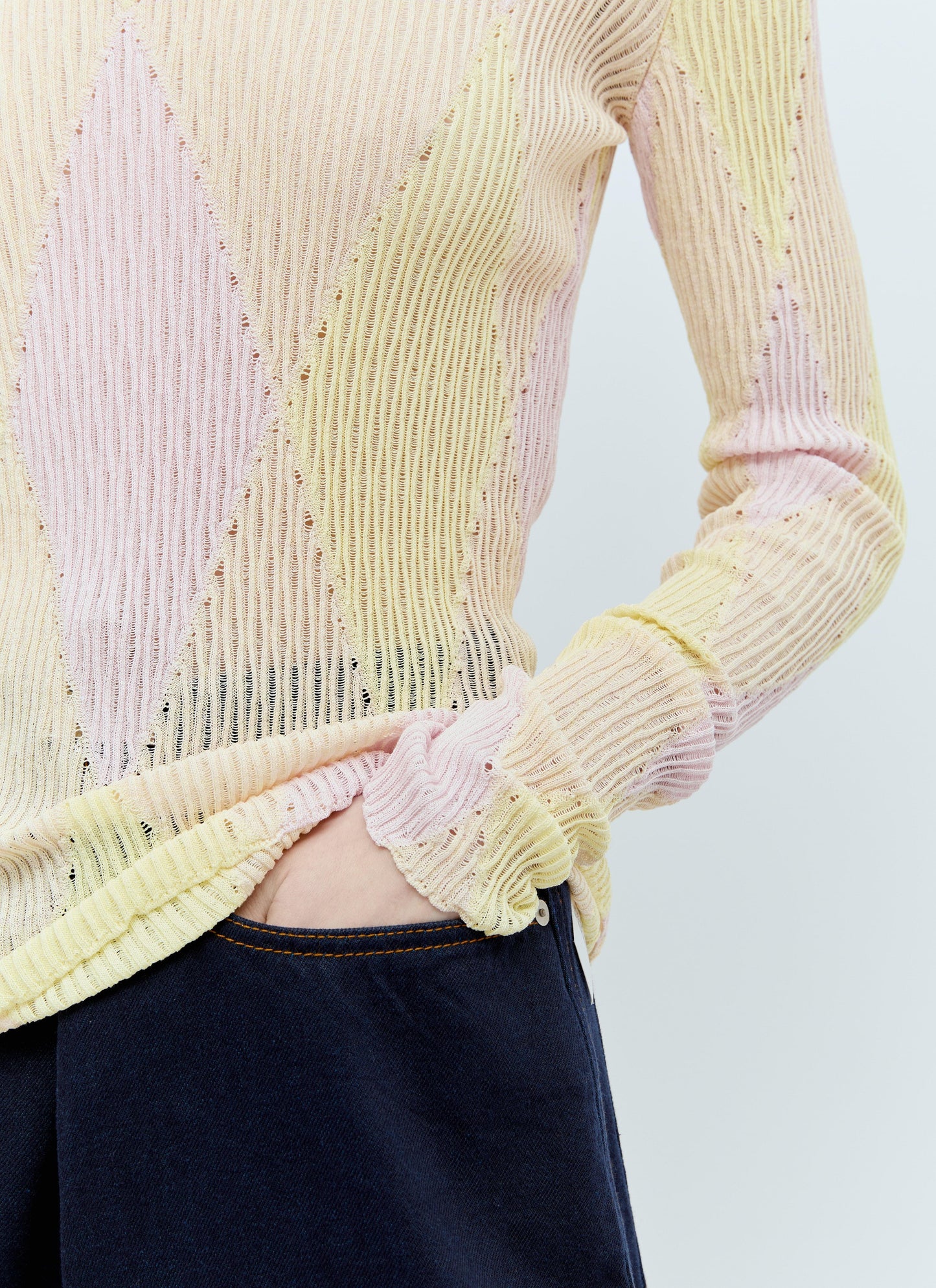 Burberry Women Argyle High-Neck Sweater