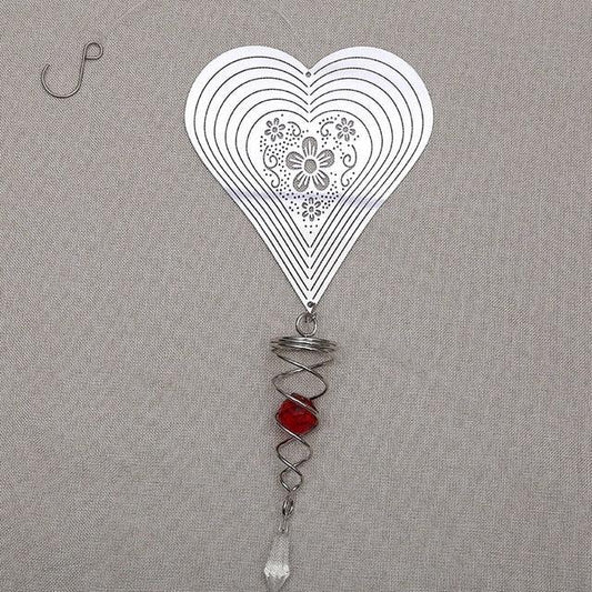 Butterfly Wind Spinner Hanging With Gazing Ball Spiral Tail 3D Metal Rotating Outdoor Stainless Steel Butterfly Metal Wind Chime Christmas Pendant Hanging Spiral Wind-chimes Garden Yard Home Decor
