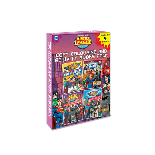 Dreamland Justice League Copy Colouring and Activity Books Pack (A Pack of 4 Books)