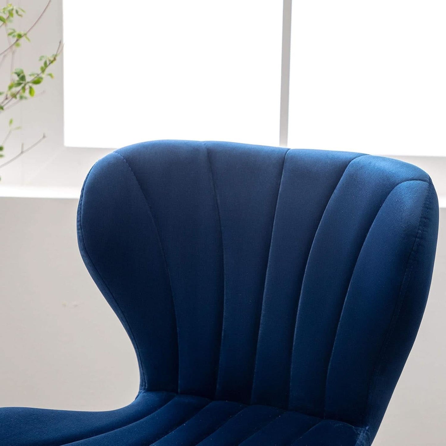 Blue Velvet Adjustable Swivel Bar Stools Set of 2 Modern