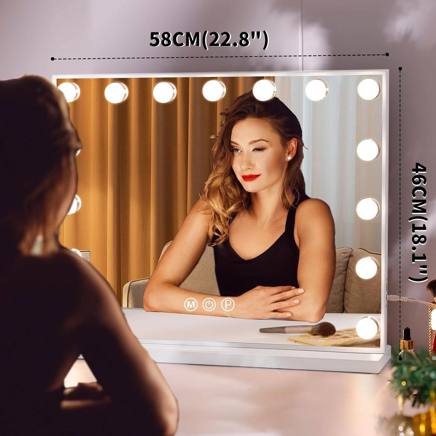 Vanity Mirror With Lights 22.8 By 18 Inch Three Color Modes