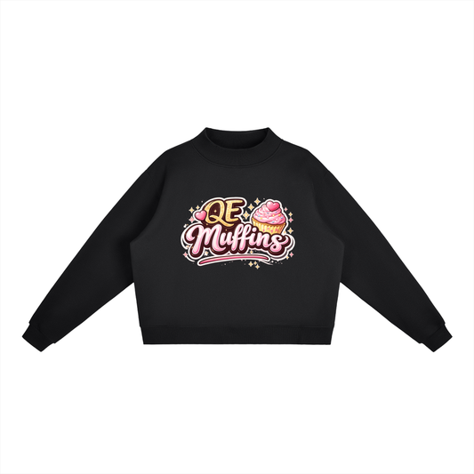 QE Muffins Essential Fleece Mock-Neck Crew Sweatshirt