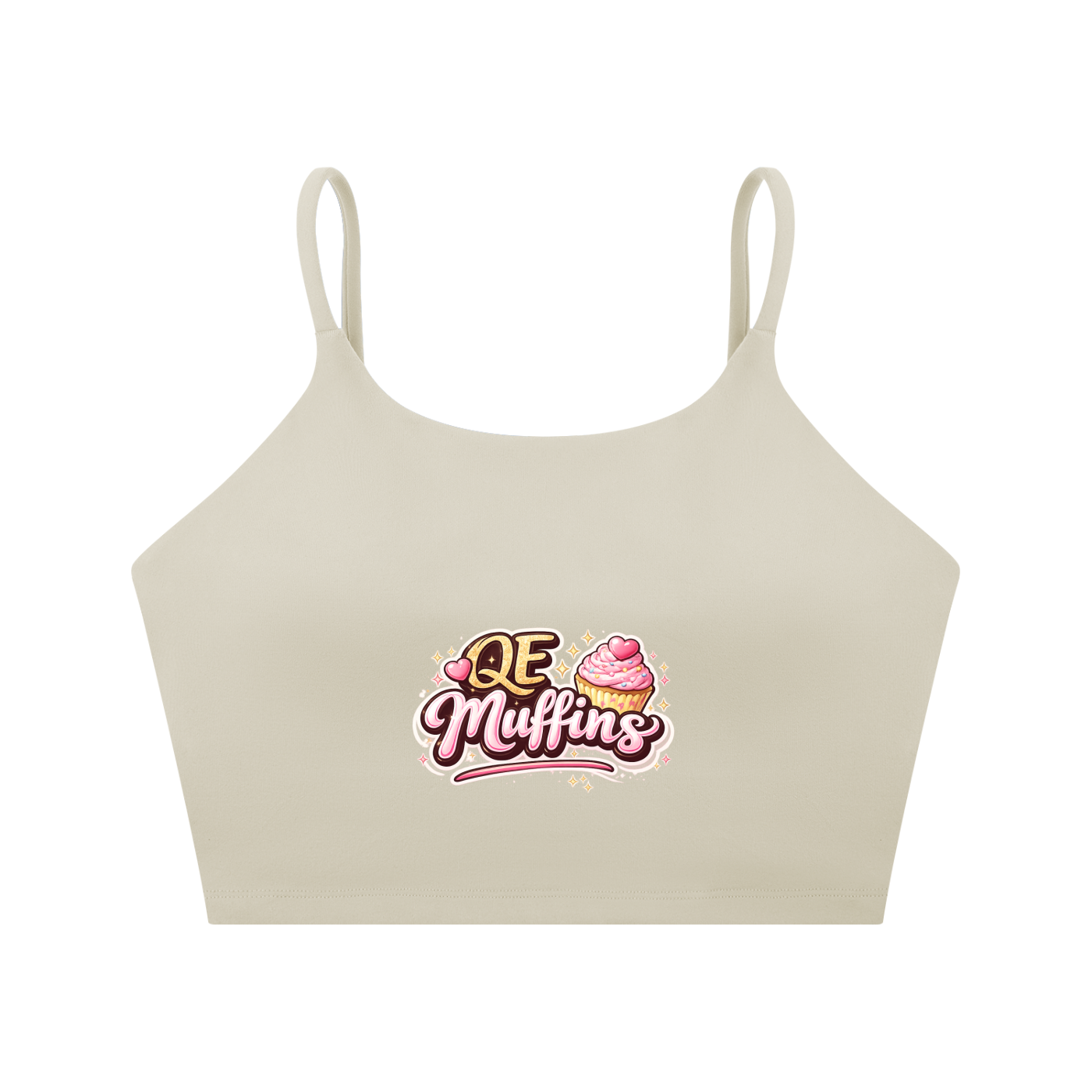 QE Muffins Spaghetti Strap Yoga Sports Bra