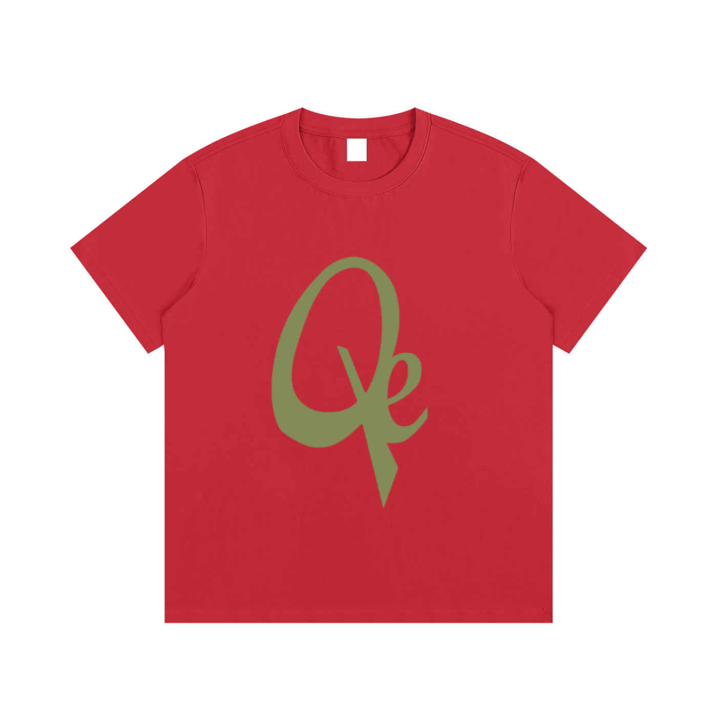 QE Army Green Logo Essential Cotton T-Shirt