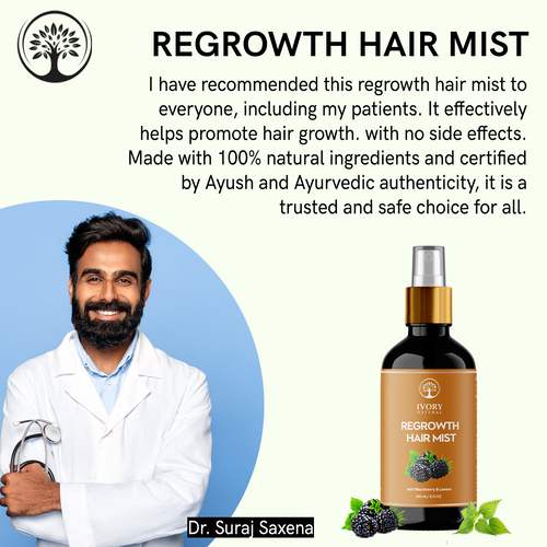 Ivory Natural Hair Mist For Long Hair For Growth Of Hair, Strengthen Follicles, And Restore Shine