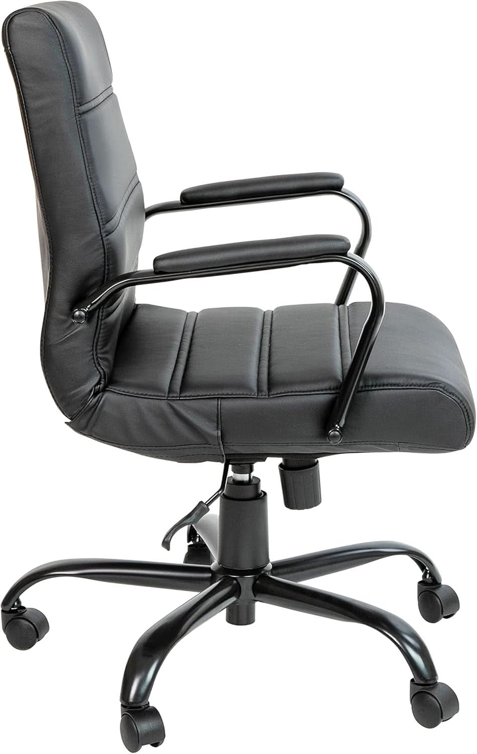 Black Office Chair With Adjustable Height And Padded Seat