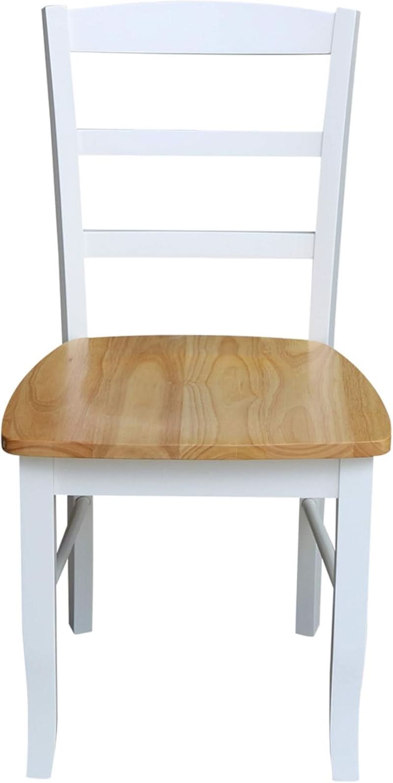 Madrid Ladderback Dining Chairs Parawood Construction White Natural