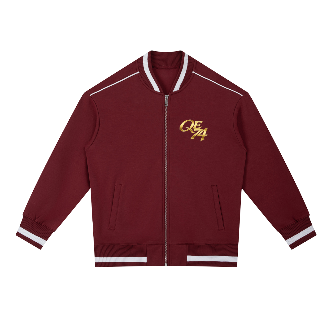 QE 74 Contrast Piping Zip Bomber Jacket