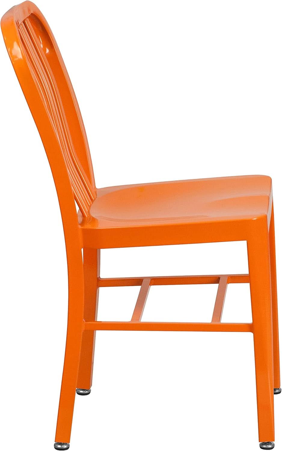 Orange Metal Indoor Outdoor Chair 2 Pack Commercial Grade