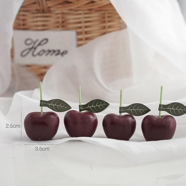 Cherry Candle Creative Decoration Soy Wax Aromatherapy Candle Home Decoration Scented Candle Red Cherry Candle Cherry Shaped Scented Candle Mini Paraffin Wax Candle Small Scented Candle Wax Decorative Candle For Bedroom Bathroom Decoration Parties