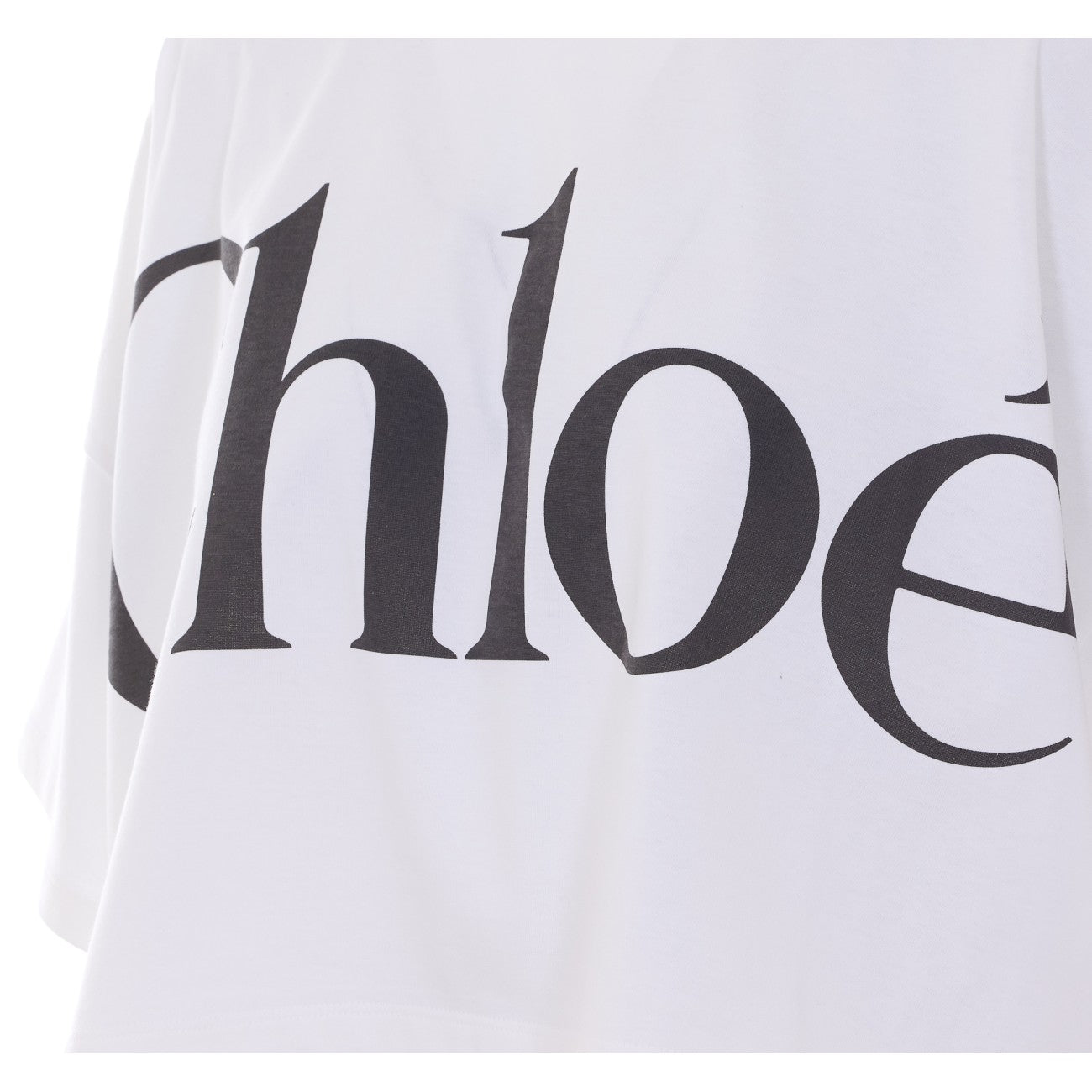 Chloe' Women Short Boxy T-Shirt With Logo In Cotton Jersey