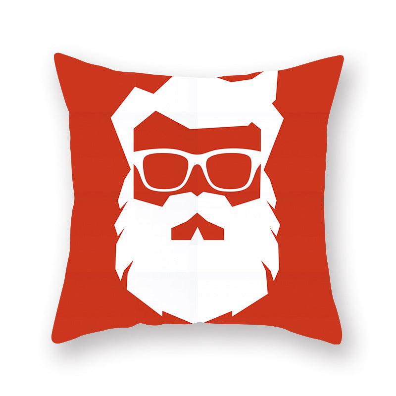 Christmas Xmas Red Pillow Case Tree Decoration Xmas Series Cushion Cover Case Pillow Zippered Square Pillowcase Santa Claus Cushion Cover Christmas Decorations For Home Snowman 45x45CM