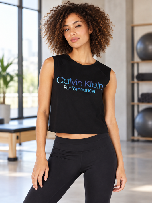 Calvin Klein Performance Womens Cropped Active Wear Tank Top