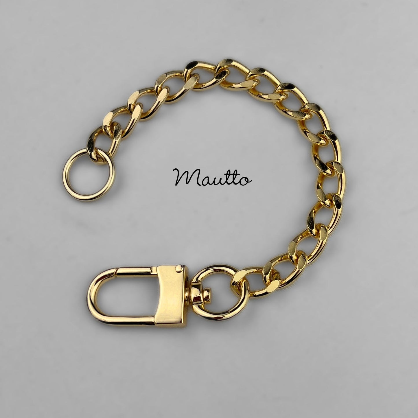 All-in-One Accessory: Chain Strap Extender, Key Fob Bag Tether, Accessory Key Chain - Classic Curb Chain with Diamond Cut Accents