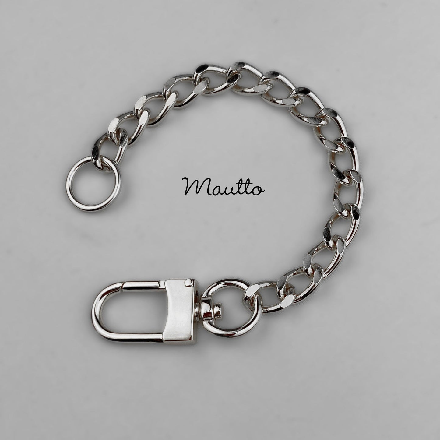 All-in-One Accessory: Chain Strap Extender, Key Fob Bag Tether, Accessory Key Chain - Classic Curb Chain with Diamond Cut Accents