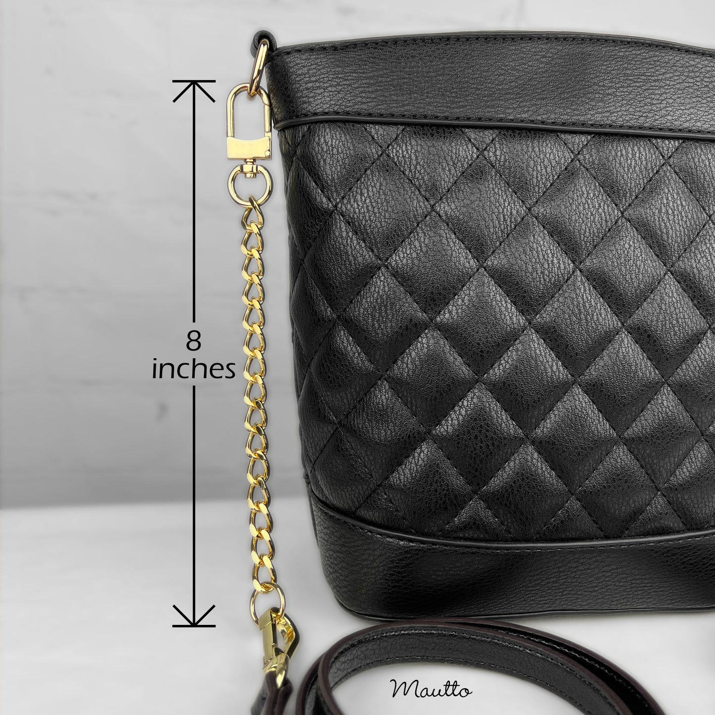 All-in-One Accessory: Chain Strap Extender, Key Fob Bag Tether, Accessory Key Chain - Classic Curb Chain with Diamond Cut Accents