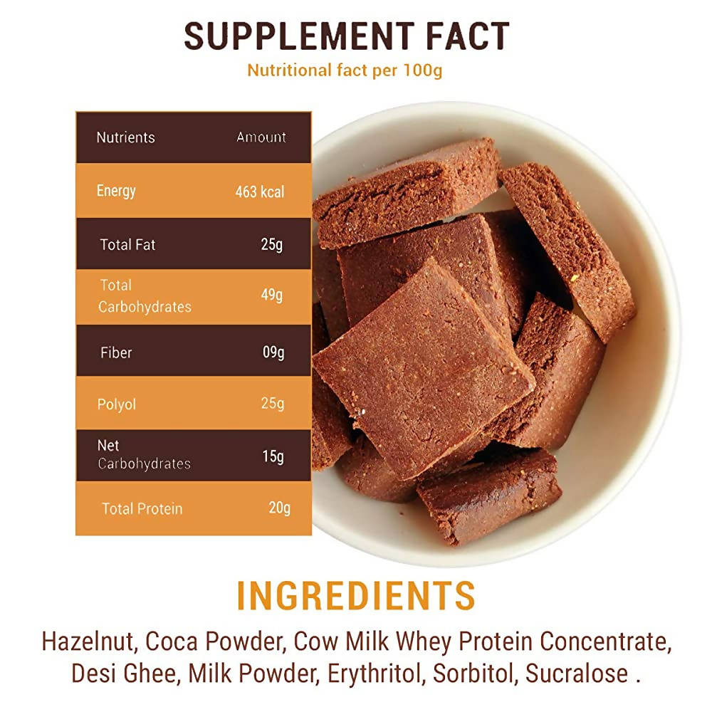 NutroActive Desi Ghee Barfi Hazelnut Chocolate