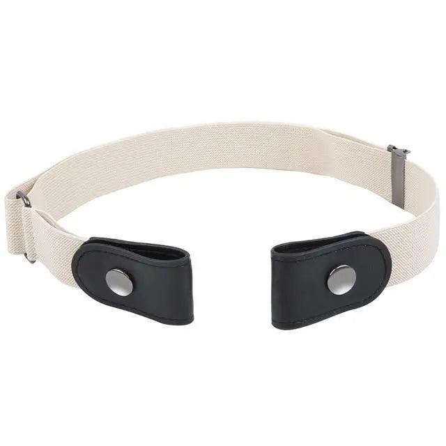 Cool Buckle-Free Stretch Elastic Waist Belt Unisex Style No Buckle Fashion Waistbands For Men And Women Simple Black Stretch Belt Invisible Elastic Belt For Jeans Pants Dresses