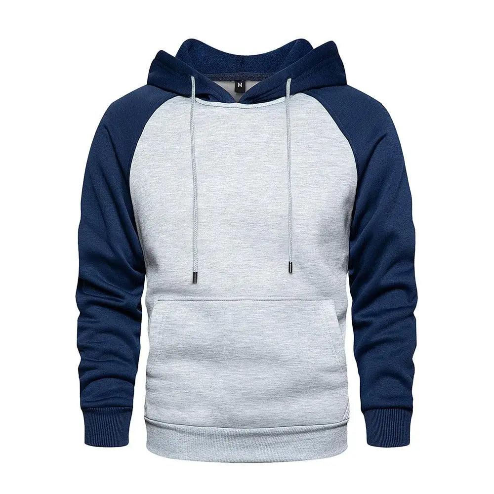 Cool Men's Patchwork Hooded Sweatshirt Hoodies Sport Clothing Casual Loose Fleece Warm Streetwear Modern Male Fashion Autumn Winter Outwear  Long Sleeve Pleated Comfy Round Neck Mens Sweatshirts Workout Sport Casual Hoodie