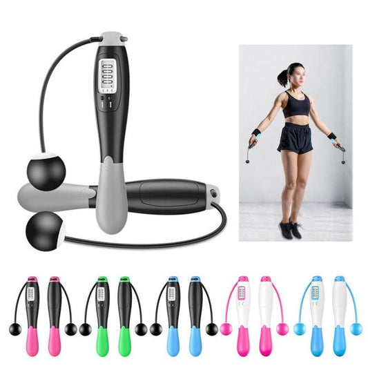 Cordless Electronic Skipping Rope Gym Fitness Cordless Skipping Smart Jump Rope With LCD Screen Counting Speed Skipping Rope With Calorie Counter Adjustable Digital Weighted Jumping Rope For Fitness Exercise Cordless Jump Rope Suitable For Women