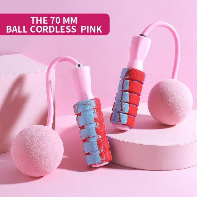 Cordless Skipping Rope Weight-Bearing Ball Sports Fitness Womens Indoor Dual-Use Weight Loss Sports Professional Fat Burning Ball Bearing Fast Rope Skipping Adjustable Memory Foam Anti Skid Handle Skipping Rope New Fitness Speed Rope For Men And Women