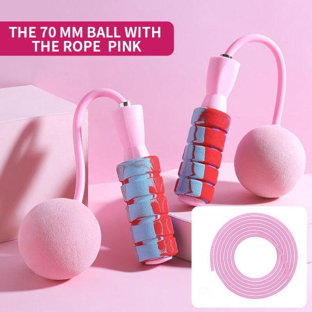 Cordless Skipping Rope Weight-Bearing Ball Sports Fitness Womens Indoor Dual-Use Weight Loss Sports Professional Fat Burning Ball Bearing Fast Rope Skipping Adjustable Memory Foam Anti Skid Handle Skipping Rope New Fitness Speed Rope For Men And Women