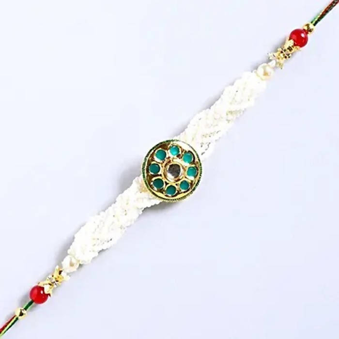 Traditional Kundan Rakhi With Wallet And Dry Fruits