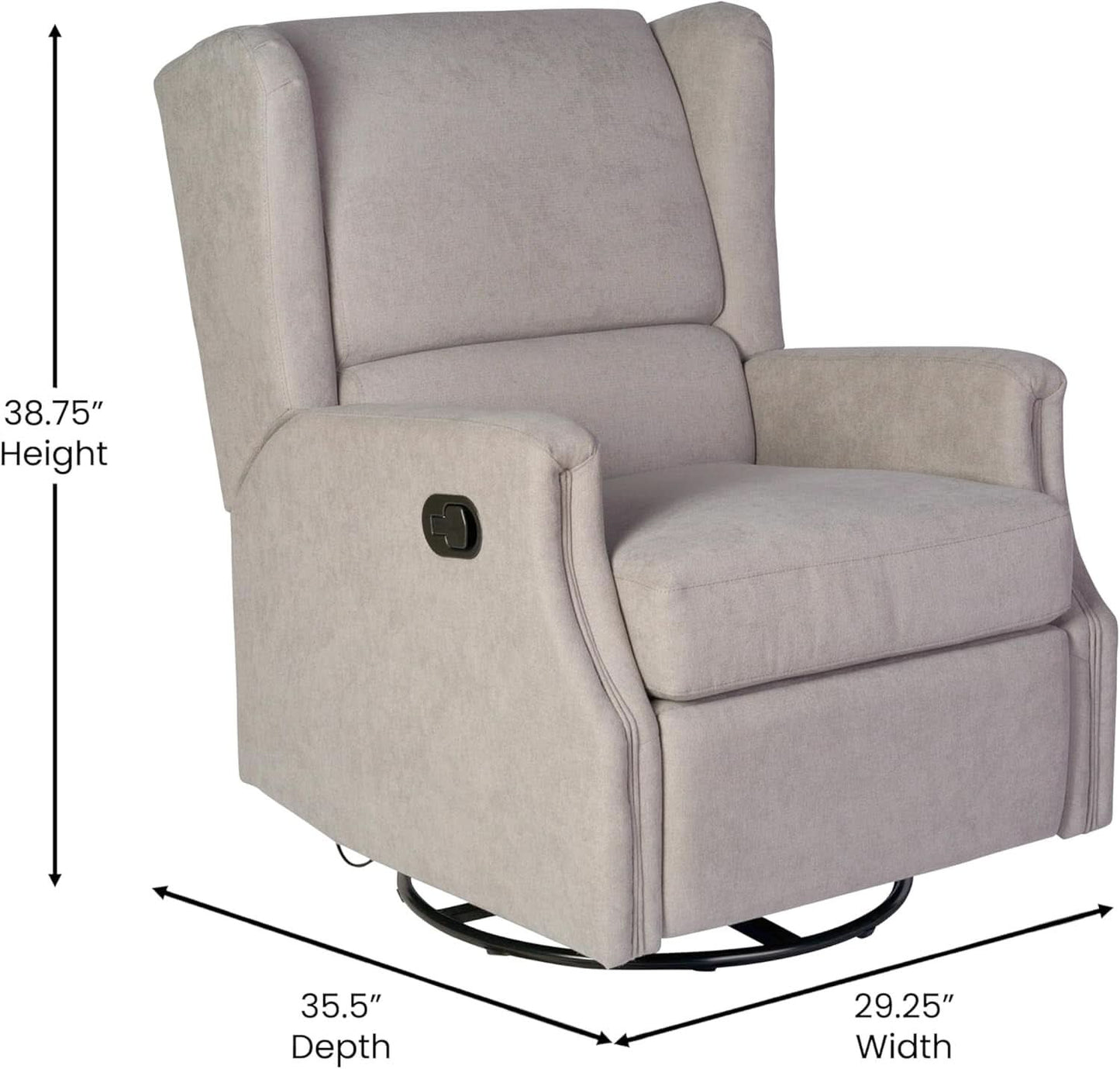 Omma Swivel Glider Rocking Recliner 360 Degree Swivel Light Gray