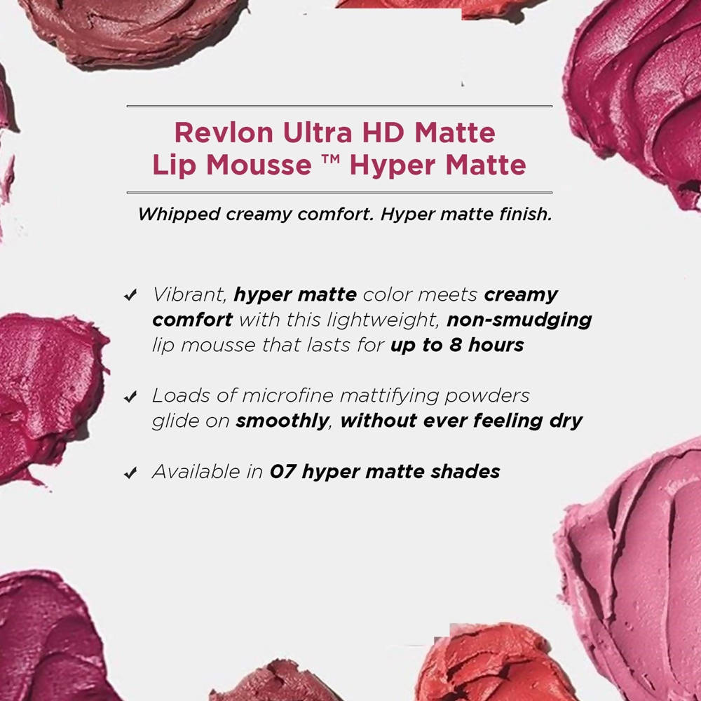 Revlon Hyper Matte Mat Intense Ultra Hd Matte Lip Mousse - 100 Degrees