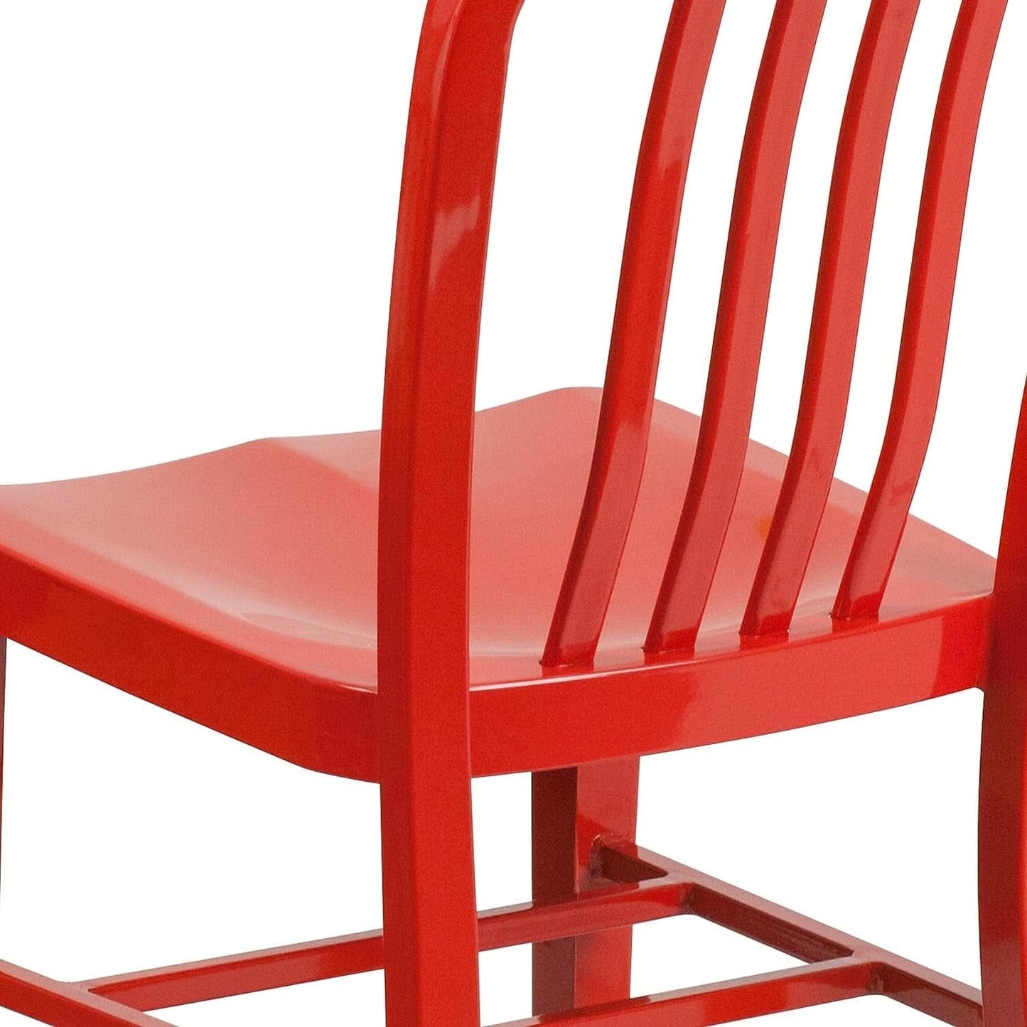 Commercial Grade Red Metal Indoor Outdoor Chair For Dining
