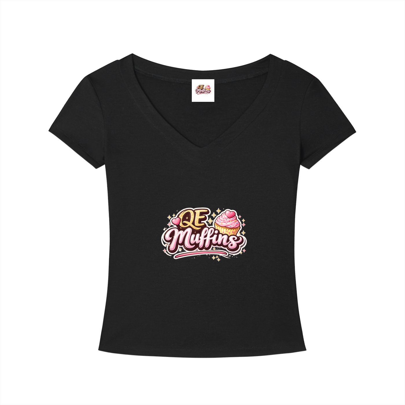 QE Muffins Tencel Slim Fit V-Neck T-Shirt